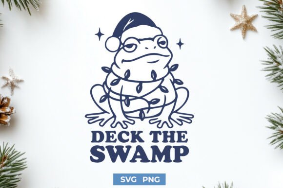Deck the Swamp SVG: A Frog’s Christmas Twist for Crafty Projects