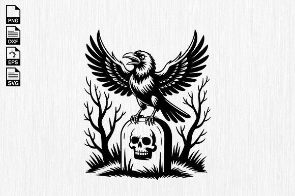 F-Caw-F SVG: A Gothic Raven with Humor
