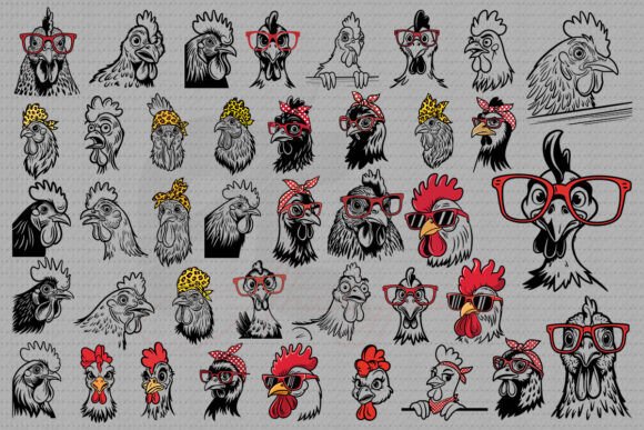 Funny Chicken SVG Bundle Chicken Face Review