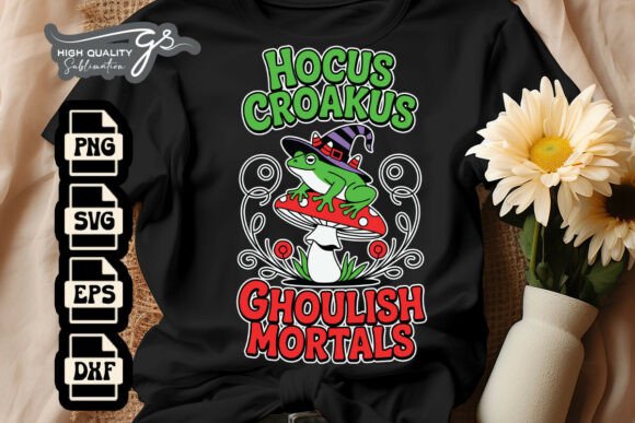 Ghoulish Mortals Hocus Funny Frog SVG